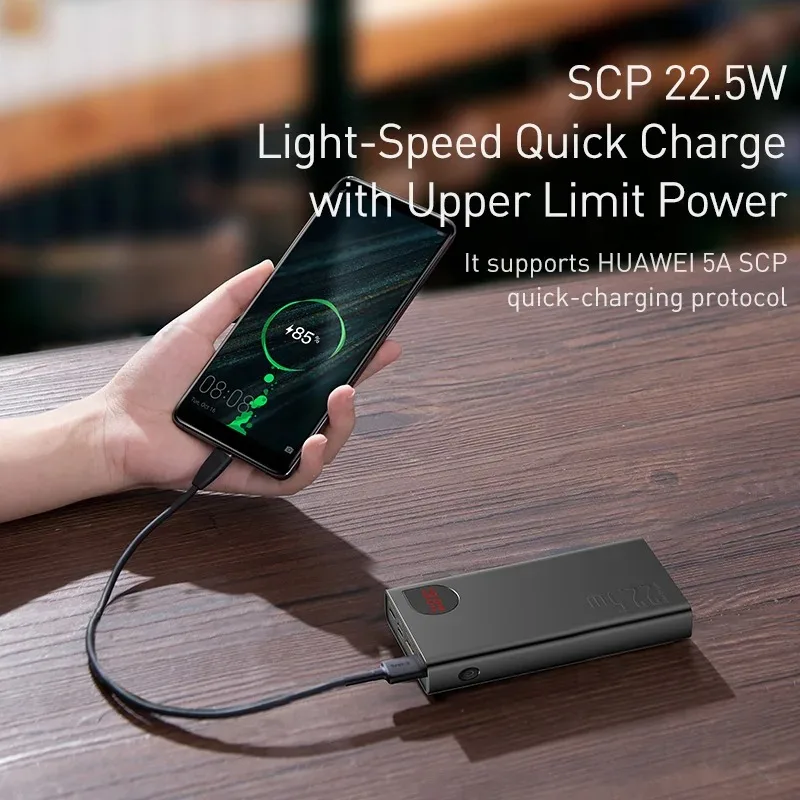 20000mAh Power Bank  Portable Fast Charging Power bank Type-C 22.5W PD Qucik Charge External Battery Charger