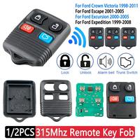 2/1Pcs 4-Button Car Keyless Entry Remote Key Fob 315MHz Clicker for Ford Crown Victoria Escape Excursion Explorer Focus Mustang