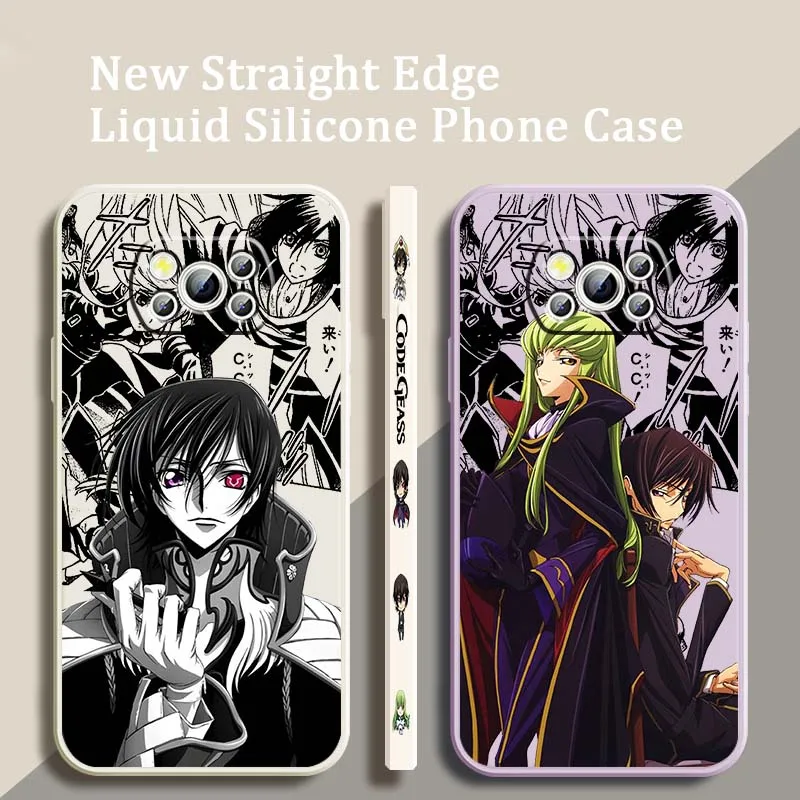 ファッショナブルなコードギアスアニメスマホケース Xiaomi Mi Poco X3 X4 X5 X6 M4 M5 M6 F4 F5 F3 GT Pro 5G対応 液体状左ロープカバー