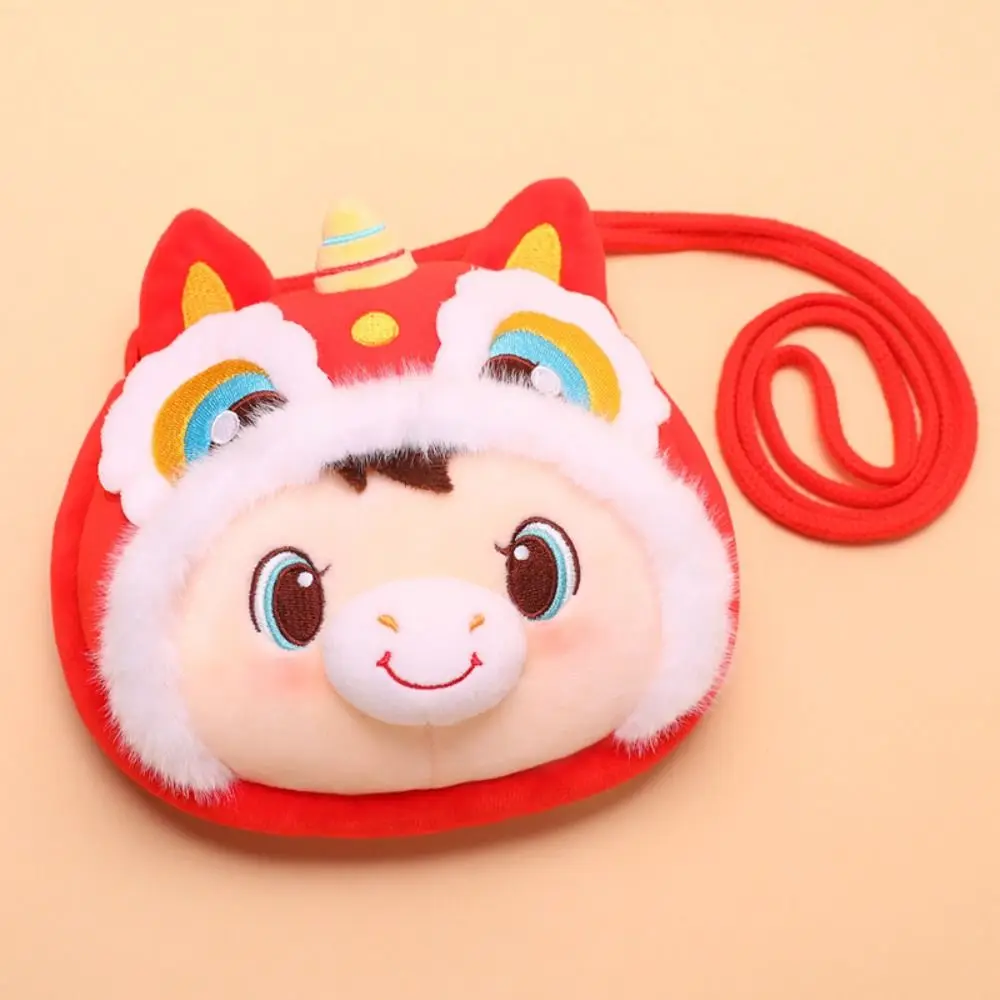 

Lucky Horse Zodiac Horse Plush Crossbody bag Red Packet Envelope Horse Year Money Bag Cartoon Red Lucky Horse Plush Bag