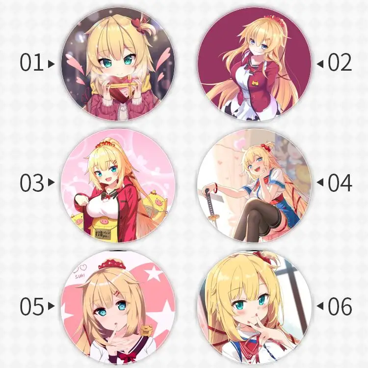 Haato Channel Badge Brooch Vtuber Virtual YouTuber anchor Peripherals Pin Hat Personalized Peripheral Creative Trinket