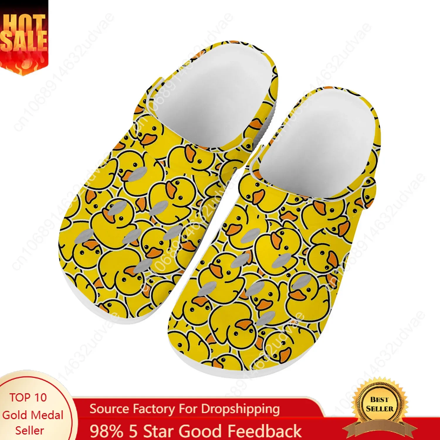 

Yellow Duck Water Shoes Mens Womens Comfortable Fashion Home Garden Clogs Custom Sandals Beach Breathable Hole Slippers