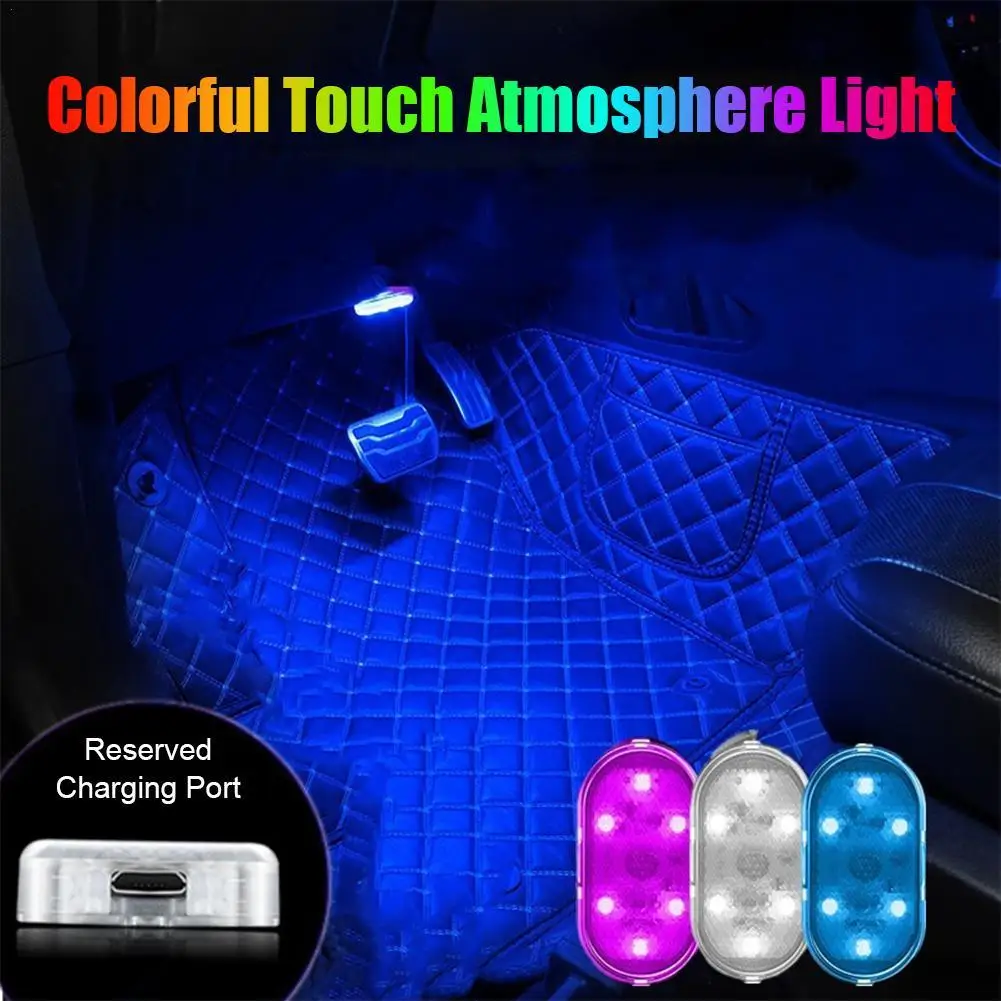 Universal Car Light Touch Sensor USB LED Ambient Lights For Car Wireless Colorful Atmosphere Lamp Auto Interior Decoration