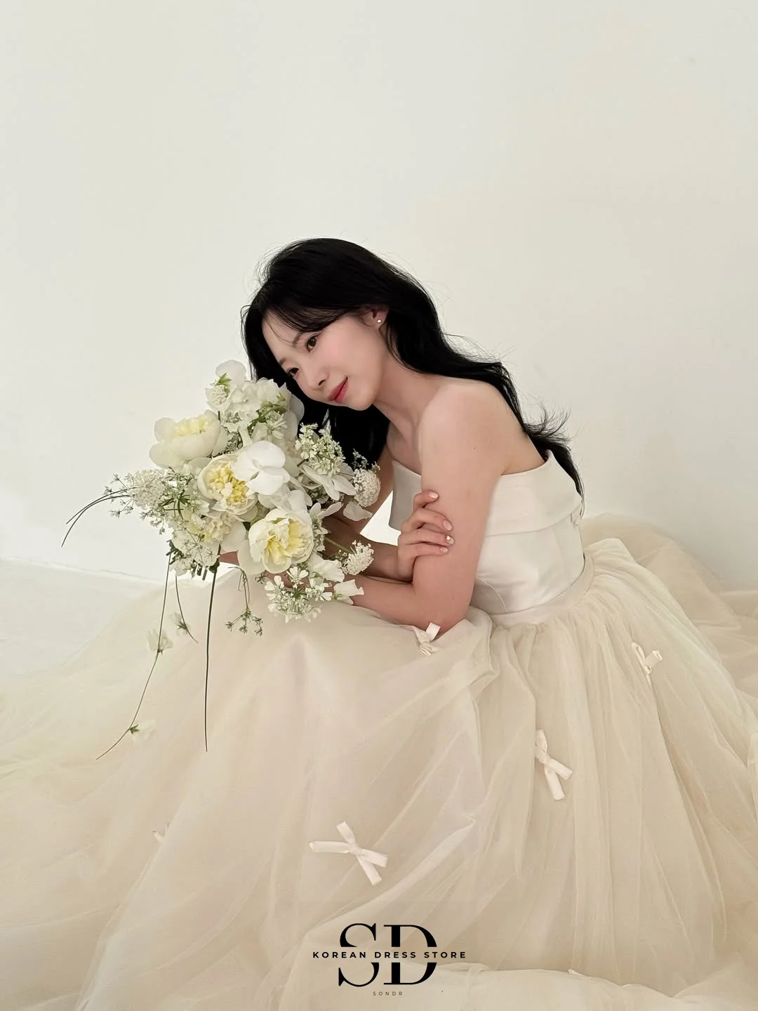 Sondr New Korean Wedding Dresses 2025 Puff Sleeves Soft Tulle Bow Bridal Gown Customized Bridal Wedding Snap Dresses Corset Back