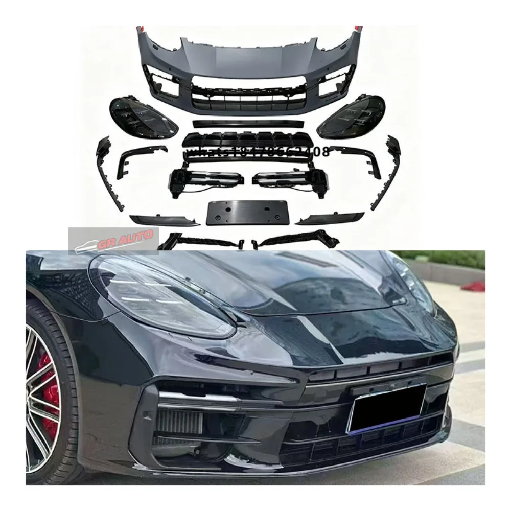 For 970 Upgraded 976 Turbo Front Bumper with Exhaust Cut-Outs Bolt-On Installation Universal Fitment