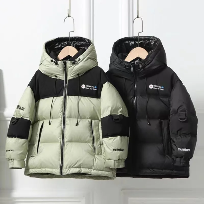 New Children's Down Jacket Thick Cotton Jacket for Boys and Girls Color Blocked Jacket Warm Winter Clothing Children's Clothing