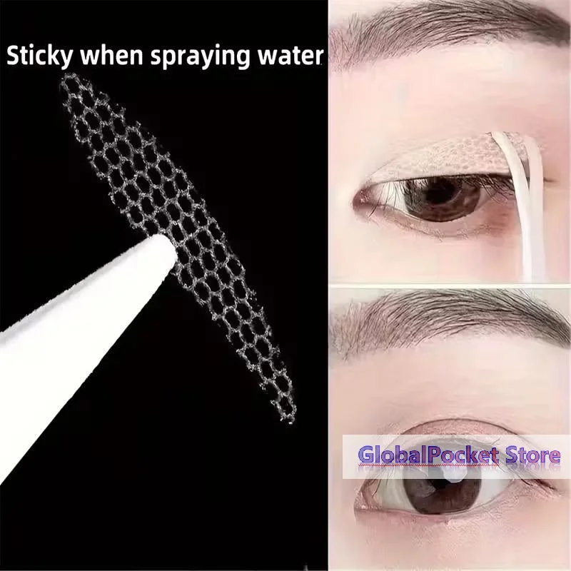 Lace Mesh Teardrop Shape Eyelid Paste-Shaped Invisible Double Fold Eyelid Shadow Tape Sticker Beauty Makeup Eyelid Tool 180pcs