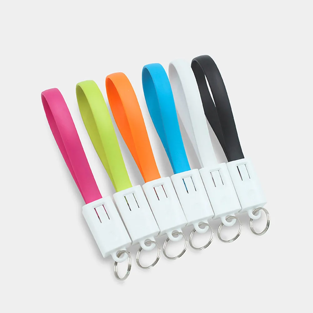 USB Cable Keychain Key Ring Portable Charging Cord Support Most Smartphones Mp3 Mp4 Player Charging