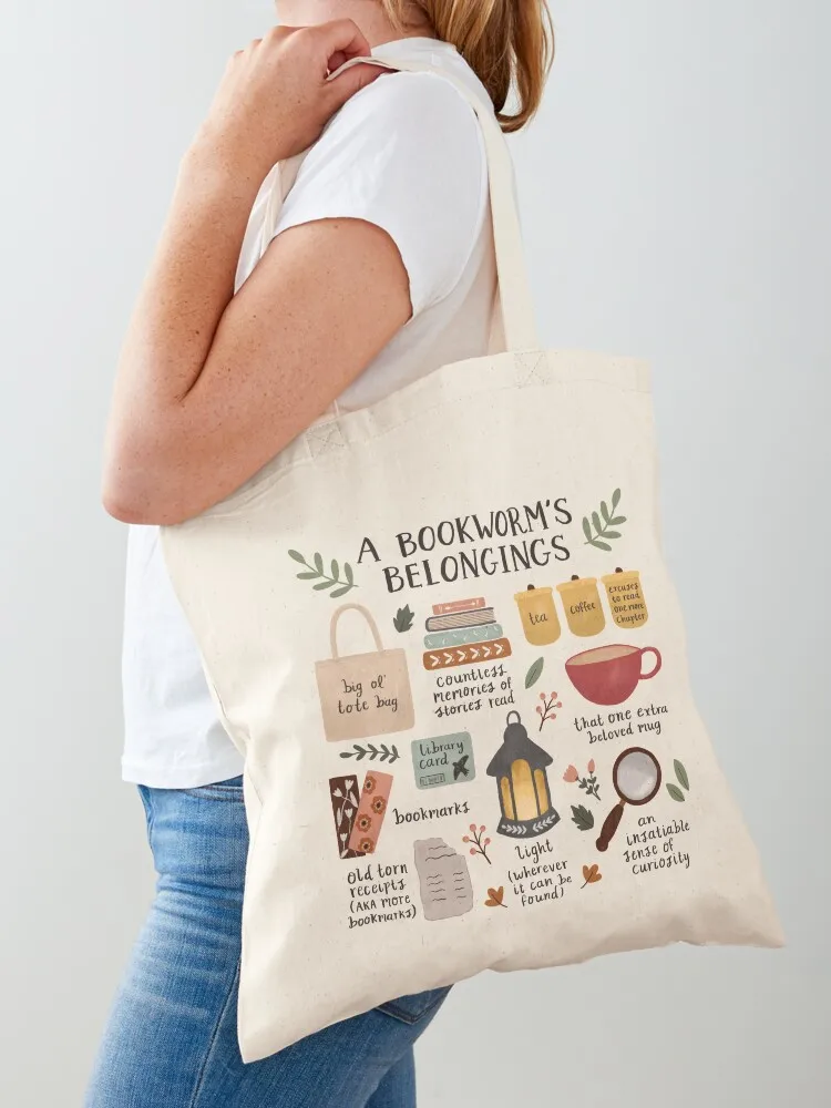 

A Bookworm's Belongings Tote Bag shopping bag tote bag canvas Shopper handbag shopper woman