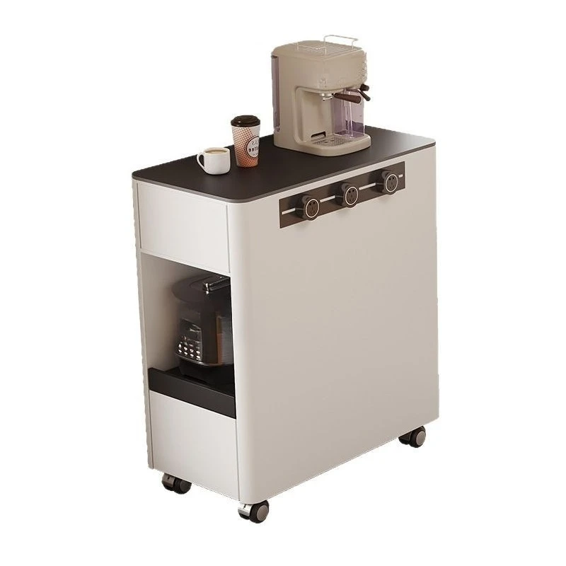 

Movable rock slab integrated island cabinet, single small apartment, very narrow wall storage, tea and dining side cabinet