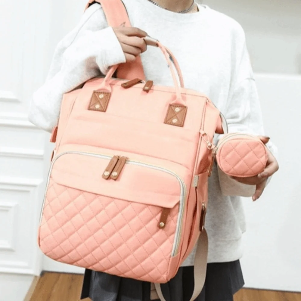 Oxford cloth Mommy Bag Multi-Functional Large Capacity Nappy Backpack Foldable Lightweight Mom's Outting Bag for Nursing