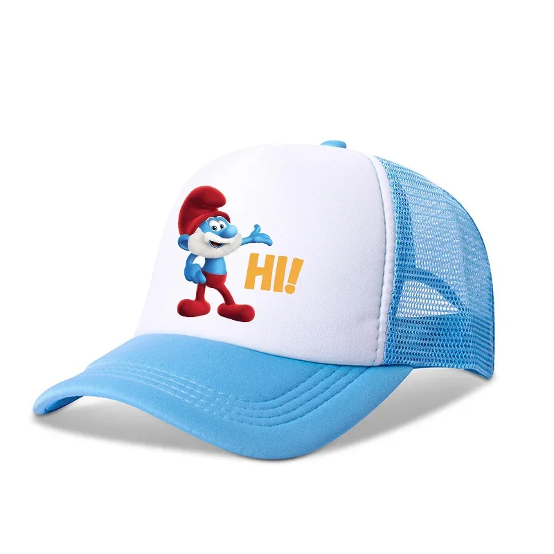 Smurfs Baseball Cap for Kids Cartoon Sun Hat Peaked Hats Adjustable Boys Girls Sunscreen Outdoor Snapback Caps Decor Accessories