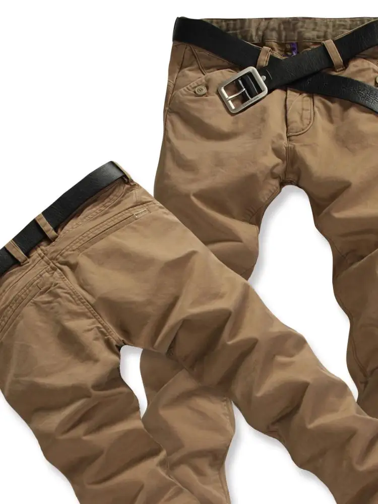 

Мужские повседневные брюки Yezoe из хлопка прямого кроя, молодежные модные брендовые брюки для осени и зимы, стильная рабочая одежда