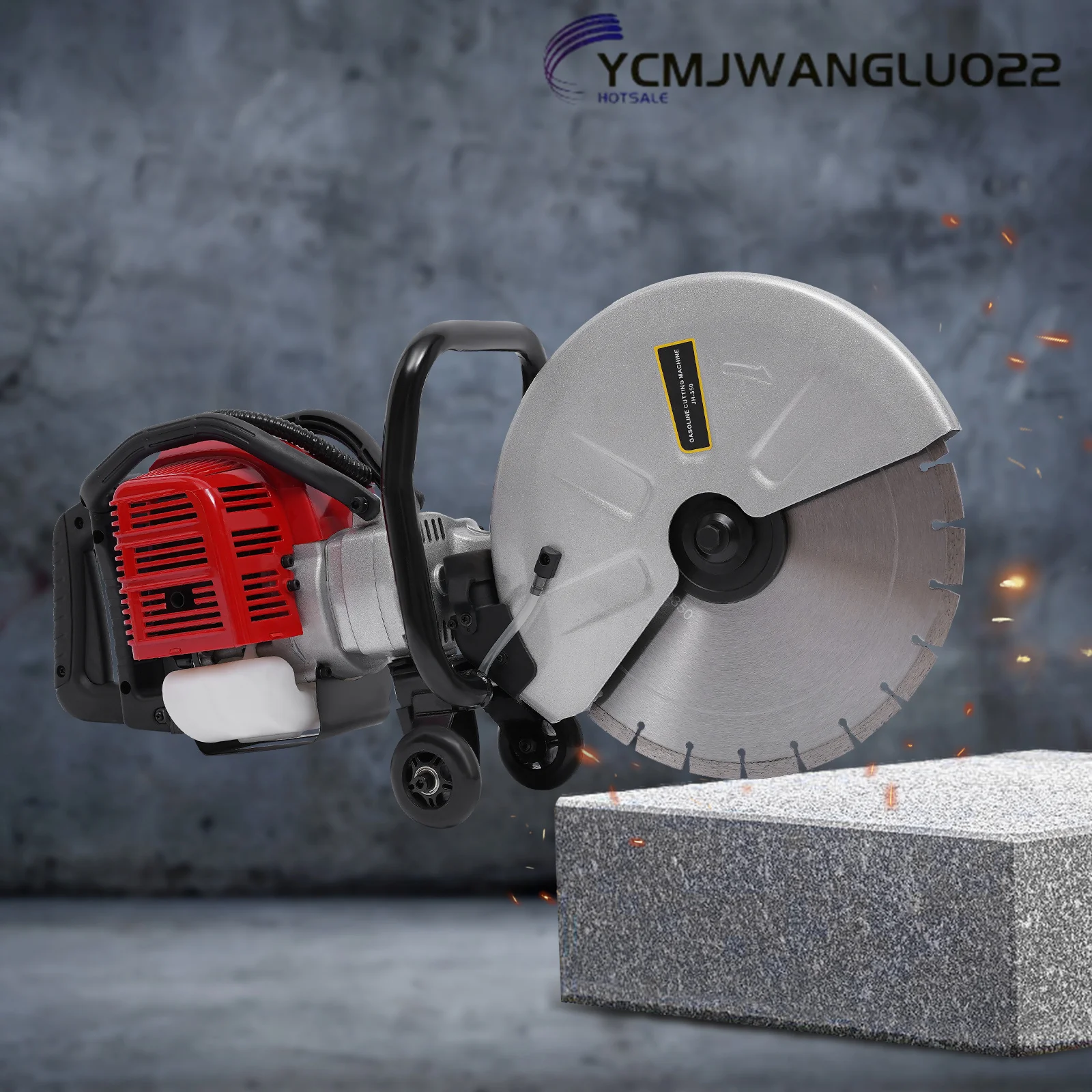 

Газовая пила для цемента, влажной и сухой кладки, бетона, 1400 Вт, 52CC, циркулярные пилы с лезвием 350 мм, регулируемая глубина резки