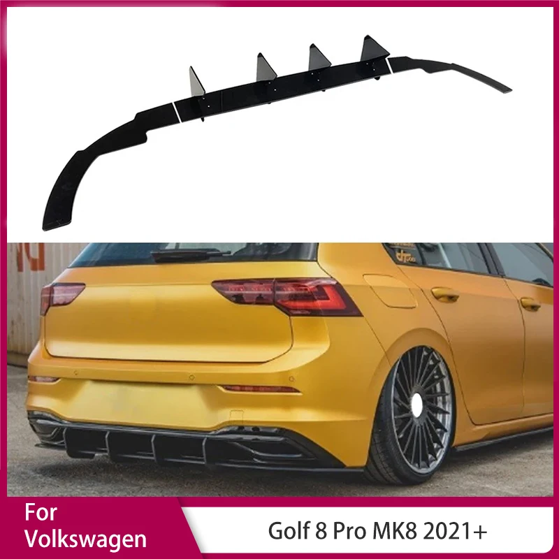 

Rear Bumper Lip Diffuser Spoiler for Volkswagen Golf 8 Pro MK8 2021+ Rear Blade Tail Lip Rear Bumper Protector