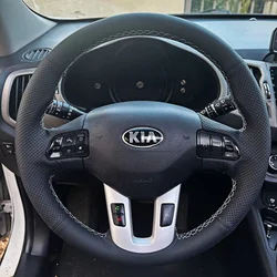 Customization Hand Sewing Microfiber Leather Car Steering Wheel Cover For Kia Sportage 3 2011-2014 Kia Ceed Cee'd 2010-2012