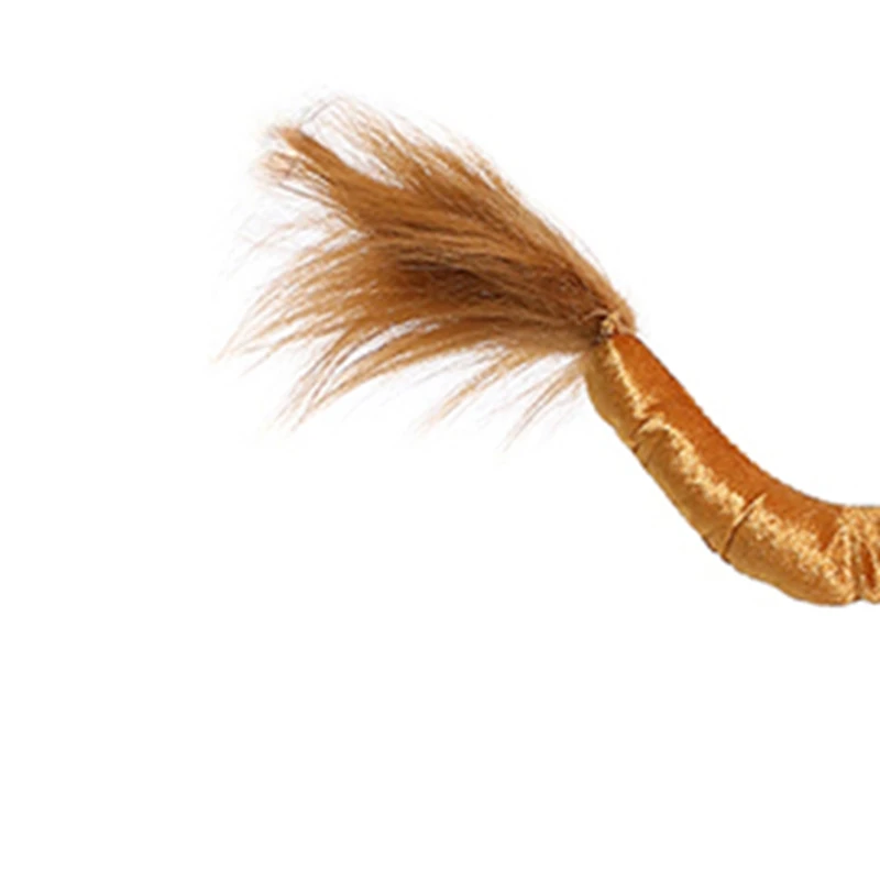 

Hallowee Lion Costume for Girls Long Sleeve Round Neck A Line Dress + Tail + Headband 3 Pcs Outfit