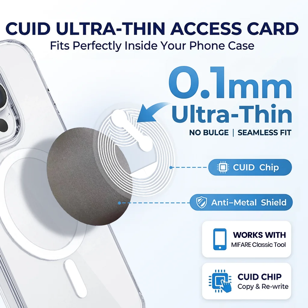 CUID Changeable UID NFC Tag 1K 13.56MHz Rewritable Block 0 RFID Sticker S50 M1 Compatible for Access Control Android MCT view 3