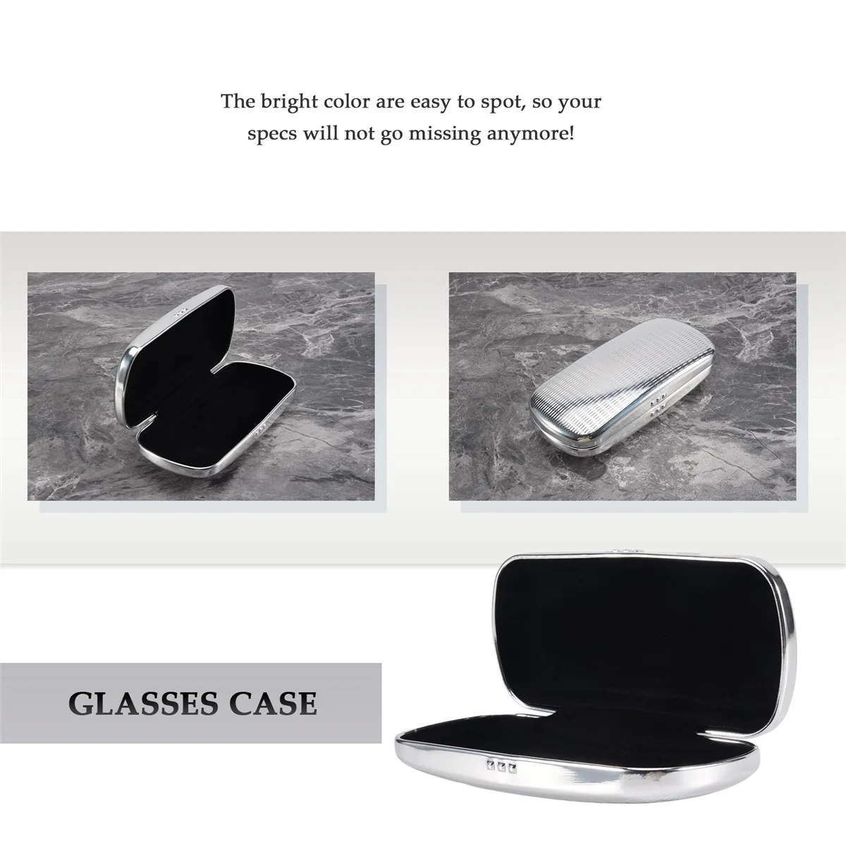 A98TGlasses Case, Aluminum Hard Shell Eyeglasses Case Striped Spectacles Box