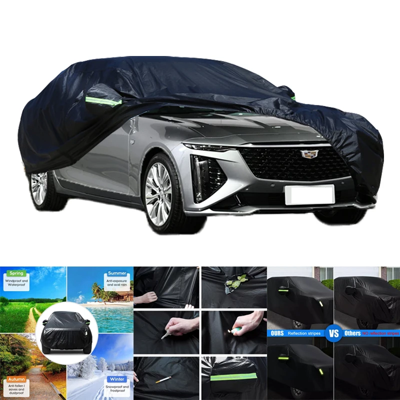

For Cadillac CT6 All-Weather Car Covers 6-in-1 Waterproof Dustproof UV Proof Snowproof Scratch Resistant Protection