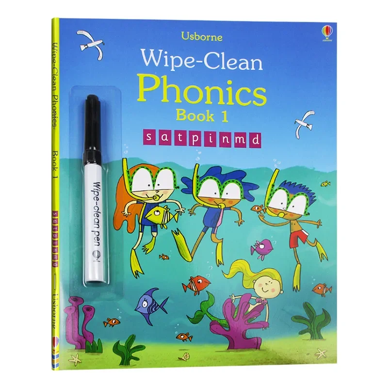 

Usborne Wipe clean phonics book 1, Children's books aged 3 4 5 6, English learning picture books, 9781409597759