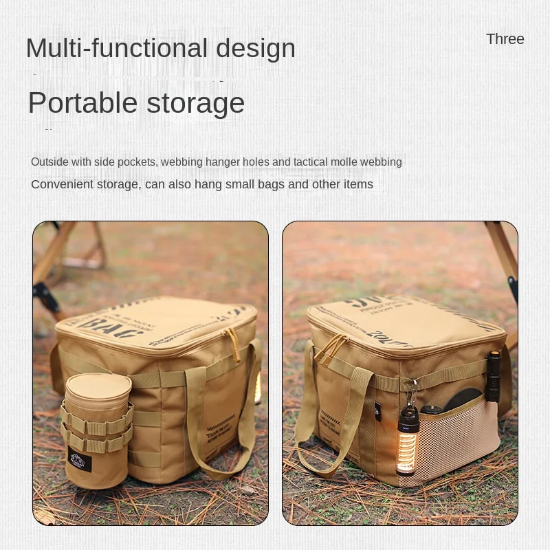 20L Camping Storage Bag Trunk Organizer with Handles Versatile Large Capacity for Outdoor Barbecue Camping Cooking Picnic