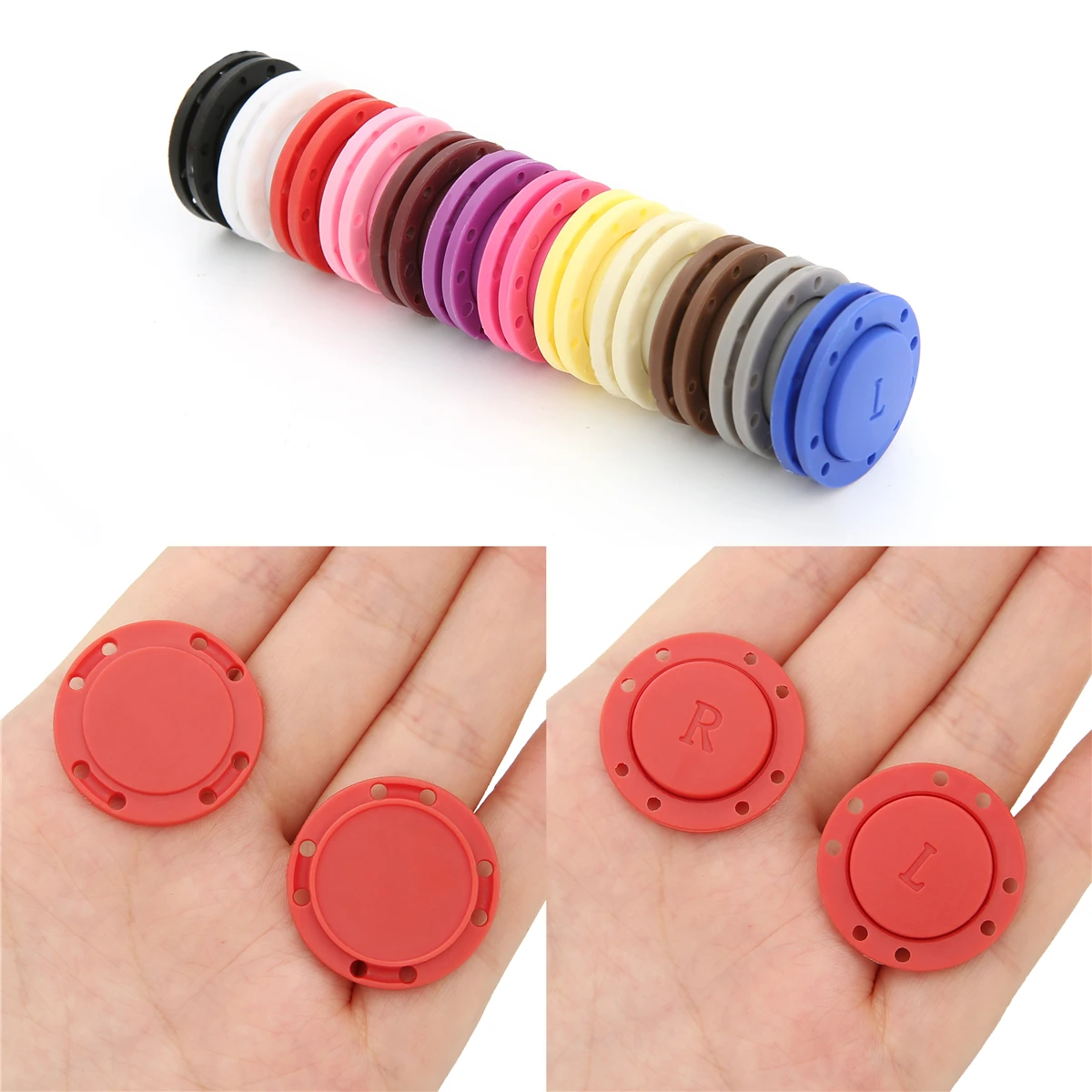 

1 Pair 22/26mm Colorful Nylon Magnetic Buttons Clothing Invisible Magnet Snaps Fasteners Button For Overcoat Bag Sewing Supplies