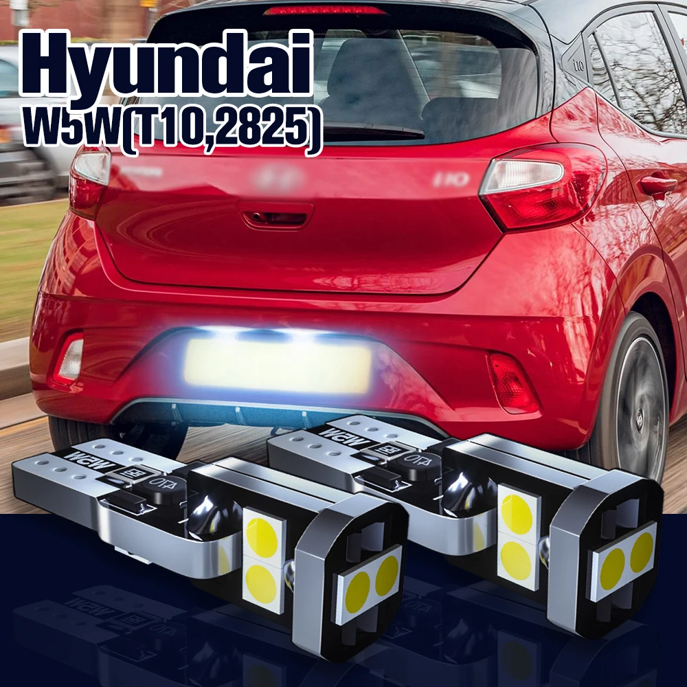 License Plate Light W5W T10 2pcs LED Number Lamp For Hyundai Elantra Getz Grandeur i10 i40 ix20 Kona Matrix Accessories