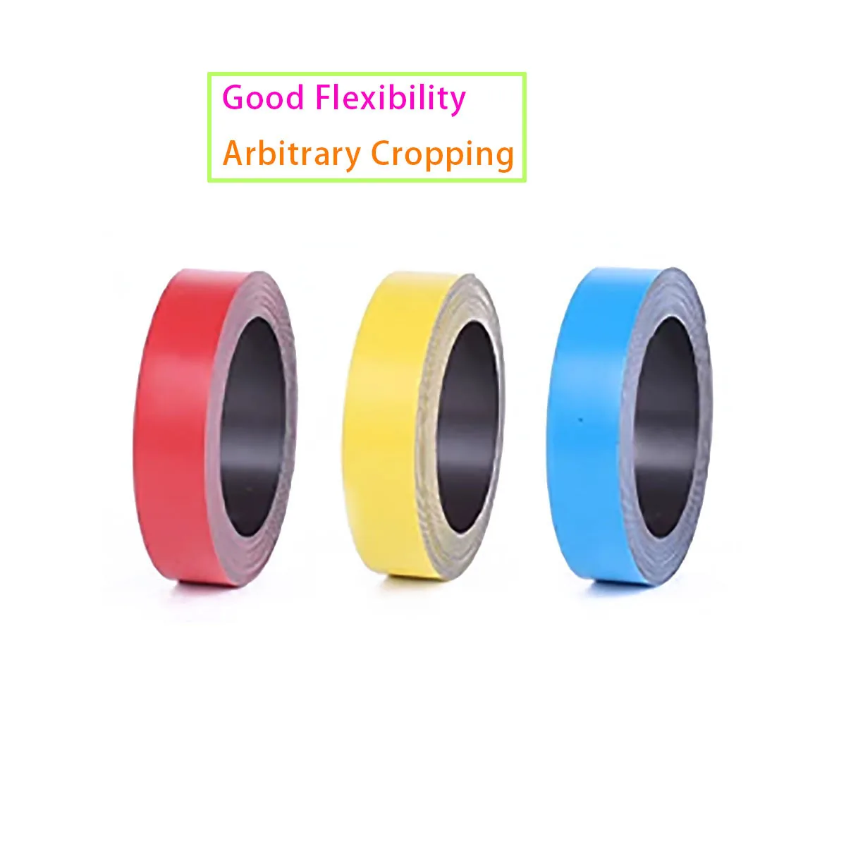 Colored Rubber Flexible Magnetic Strip Magnetic Process Tape 20mm X 1mm (width X Thickness), Used for DIY and Teaching