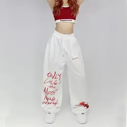 Women Clothing Summer American Vintage Streetwear Y2K Hip Hop Baggy Pants Female High Waist Print Oversized Harajuku Sweatpants