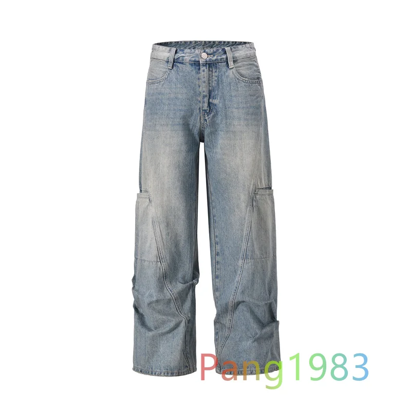 2024 New Men's and Women's Fashion Workwear Mid Rise Jeans Streetwear