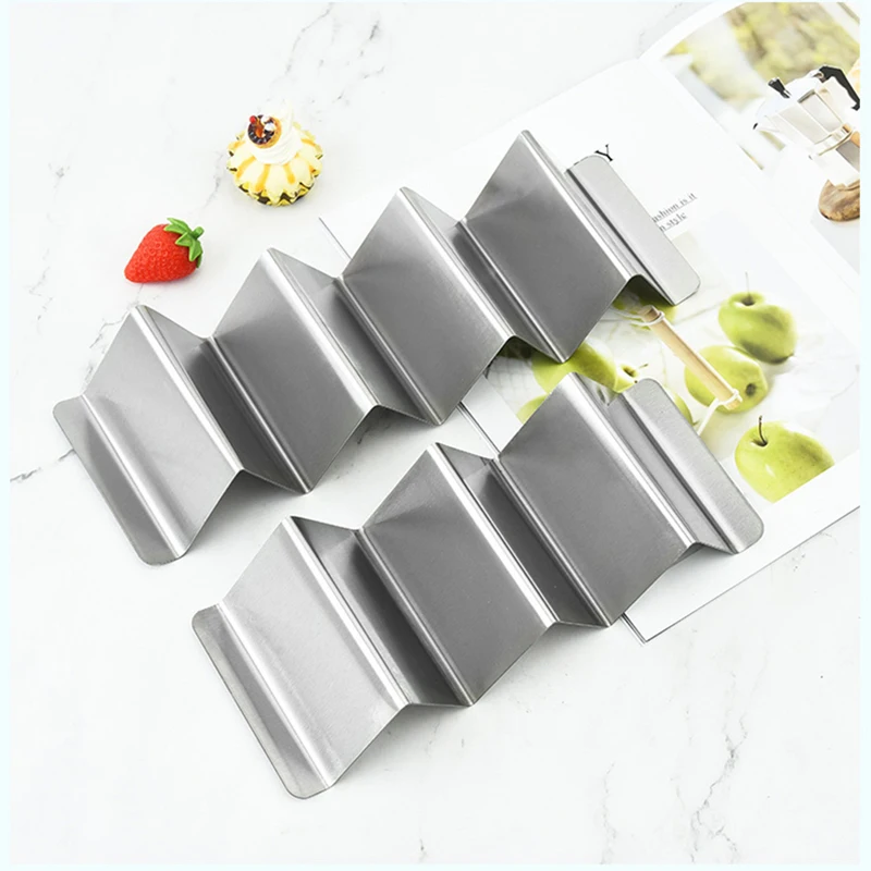 Food Grade Stainless Steel Taco Holder Burrito Stand 0.8mm Thick Rack Tortilla Holding Tool Kitchenware Tamale Shelf With Handle