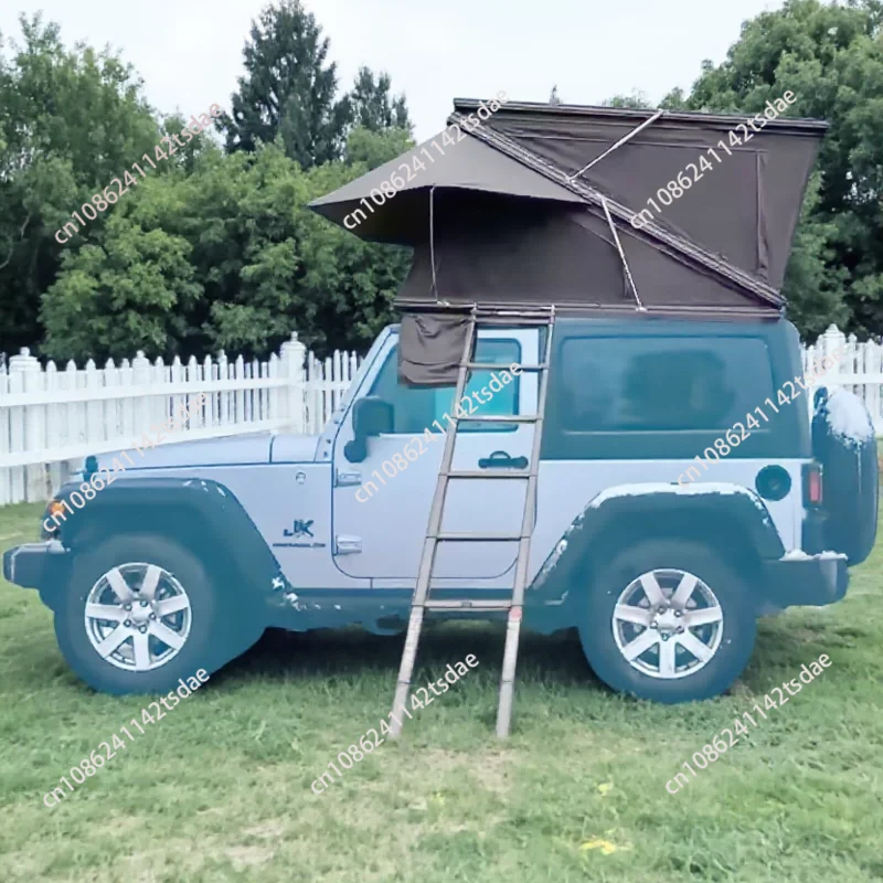 Großräumiges Z-förmiges Camping-Dachzelt mit Aluminium-Hartschale & Wasserdichtem Oxford-Gewebe (Ohne Matratze)