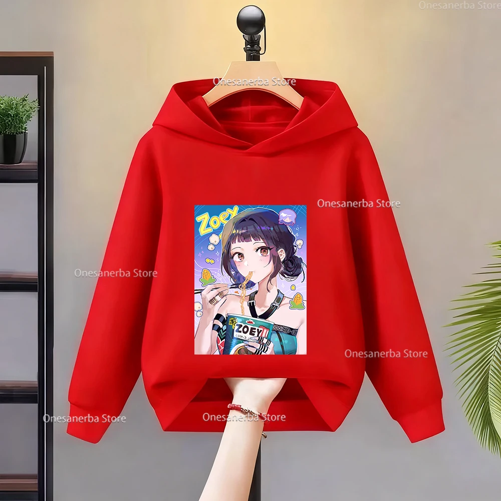 الأطفال هوديس Y2K KPop شيطان هنتر لطيف طباعة الفتيان والفتيات المألوف عادية الصوف مقنعين طفل البلوز الخريف الشتاء