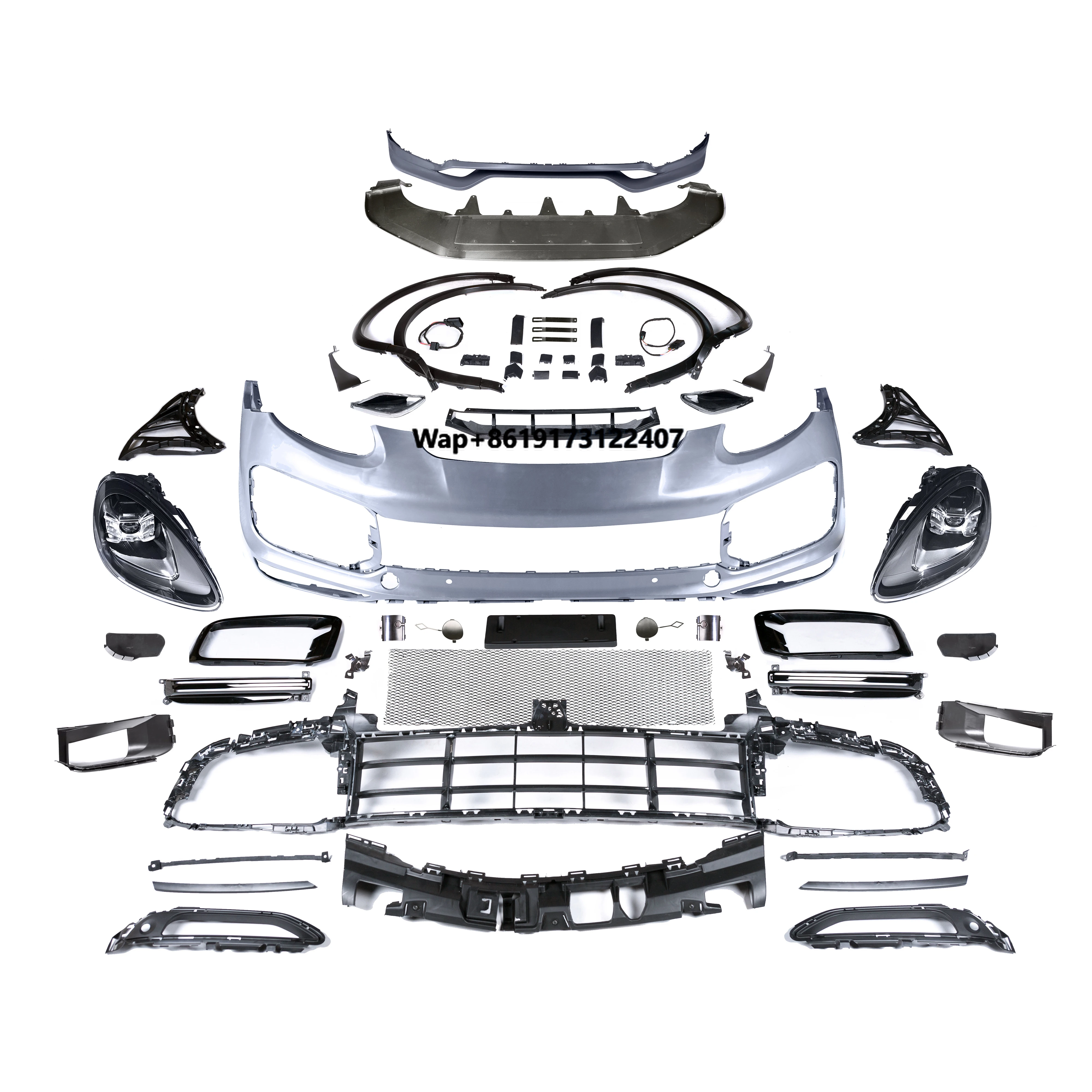 

For 2011-2014 Year 958.1 Upgrade 2018-Up Style 9Y0 Turbo Front Bumper TKT Front Lip Facelift Plastic Body Kit