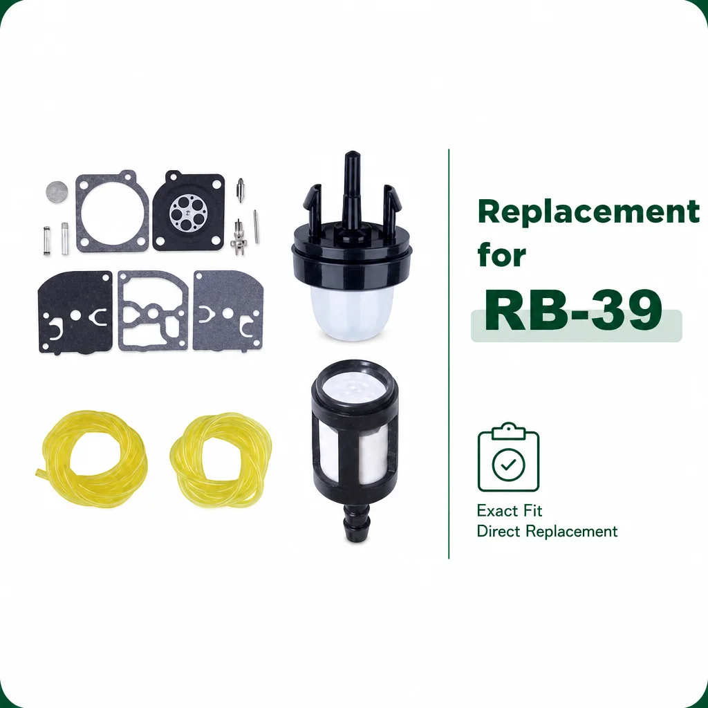RB-39 Carb Kit with Fuel Line For McCulloch Silver Eager 2012-2016 2116 2318 MacCat Super 16 18 Homelite 250 Chainsaws