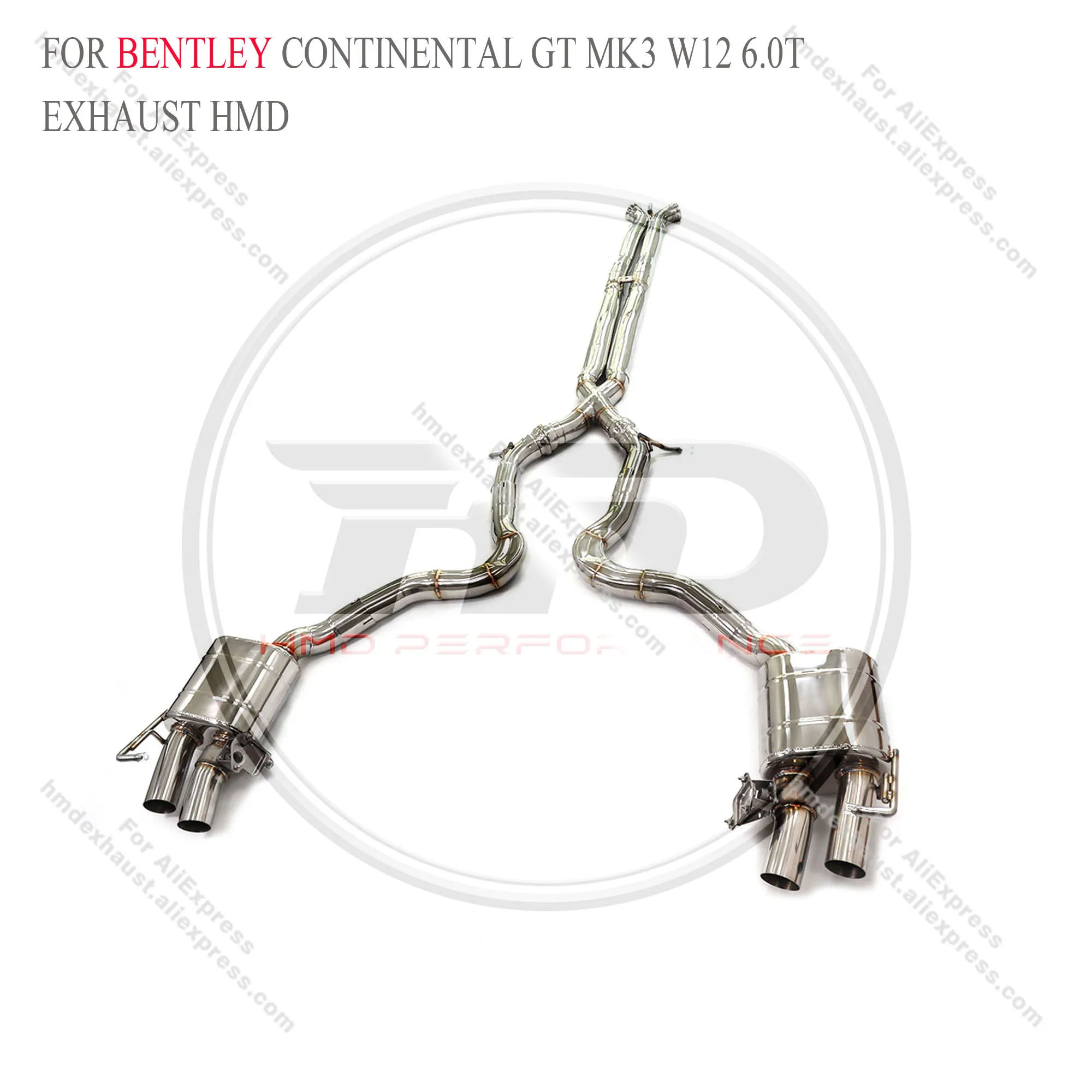 

HMD 304SS Valved Catback for Bentley Continental GT MK3 W12 6.0T 2018+ | SS Race-Certified | Deep Howl | Bolt-On Install | TIG-W