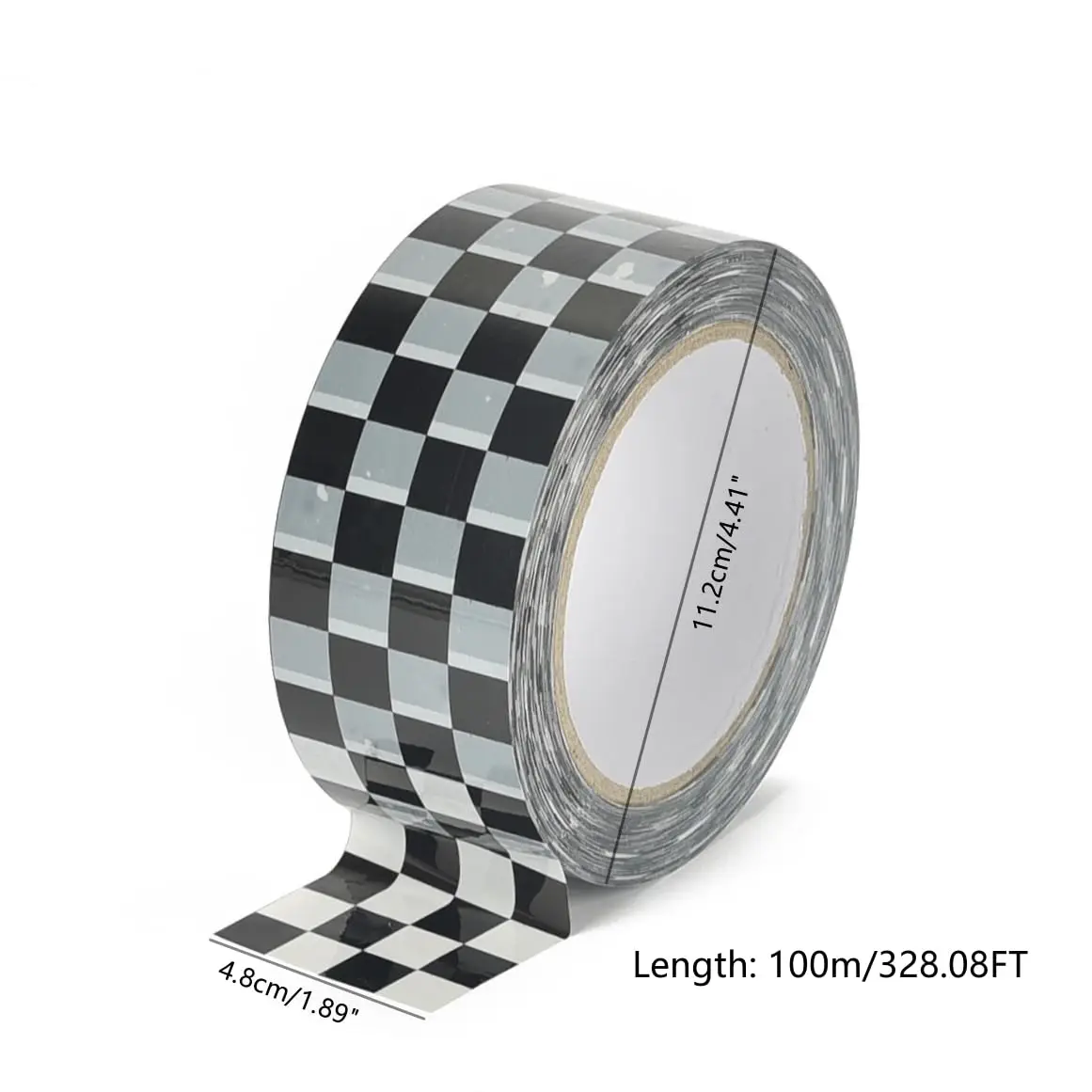 XiowDow Checkerboard Packing Tape Refills 2 Rolls 1.89in x 328ft Packaging Tapes Black & Yellow Pattern  Warning Tapes Checkered