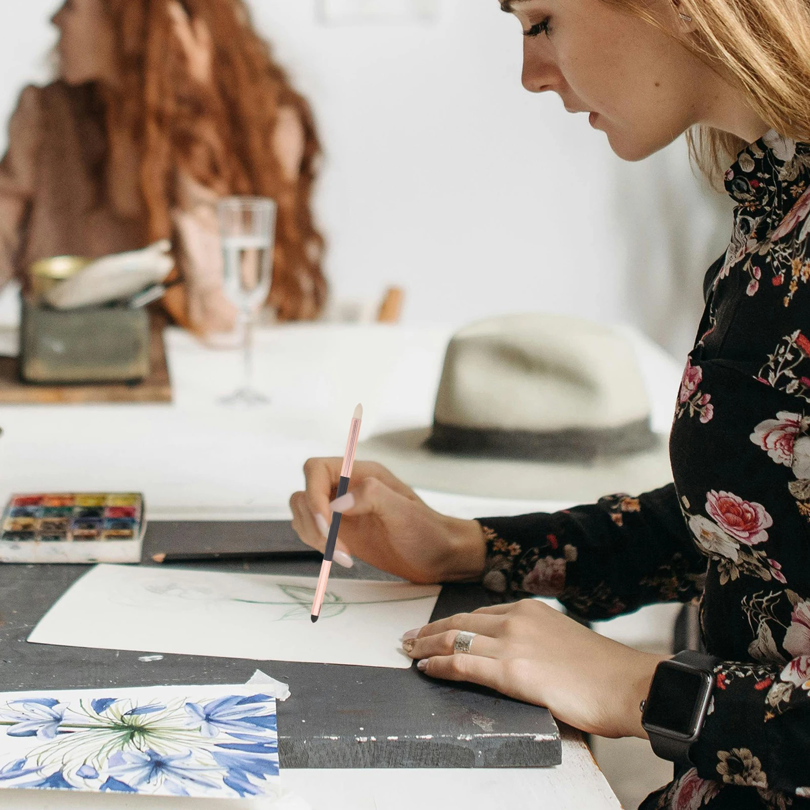 

4 Pcs Gray-faced Pen Sketch Brush Art Supplies Erasers Washable Blending Sponge