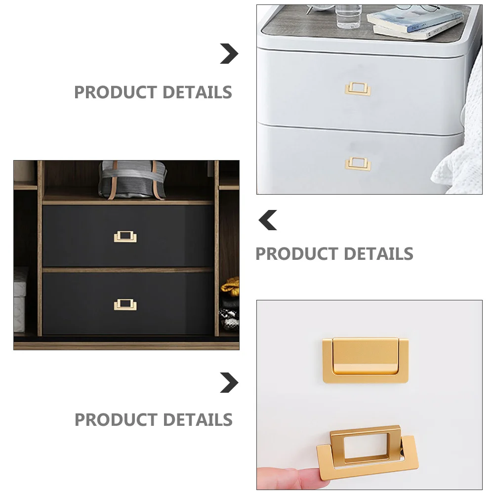 

2Pcs Invisible Wardrobe Handle Zinc Alloy Cabinet Door Pull No Drill Installation Embedded Furniture Handle for Home Cupboard