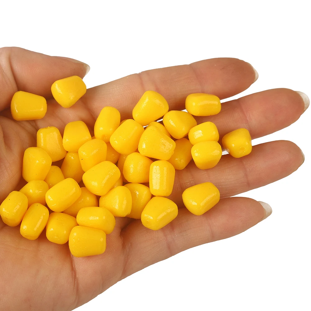 100pcs Soft Silicone Fake Corns Fishing Lures Artificial Floating Maize Bait With Corn Flavor For Carp Crucian Grass Carp