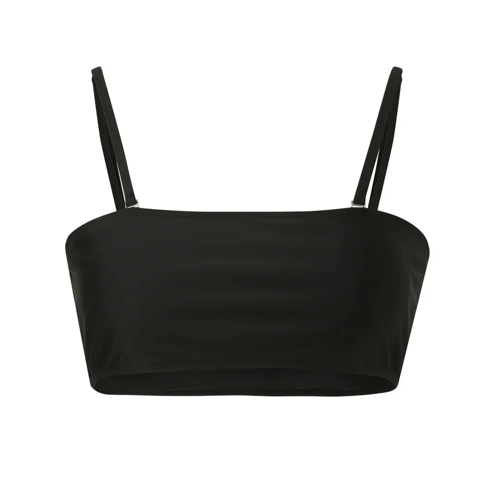 여성 탈부착 가능한 어깨끈 수영복 상의 스트랩리스 비키니 탑 반다우 수영복 탑 튜브 탑 수영복 여성 2024 트렌드 푸쉬업