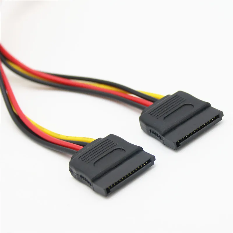 1x IDE 4 Pin Molex Male Power To 2x IDE 4 Pin Female Y Splitter Extension Adapter Connector Cable 22cm