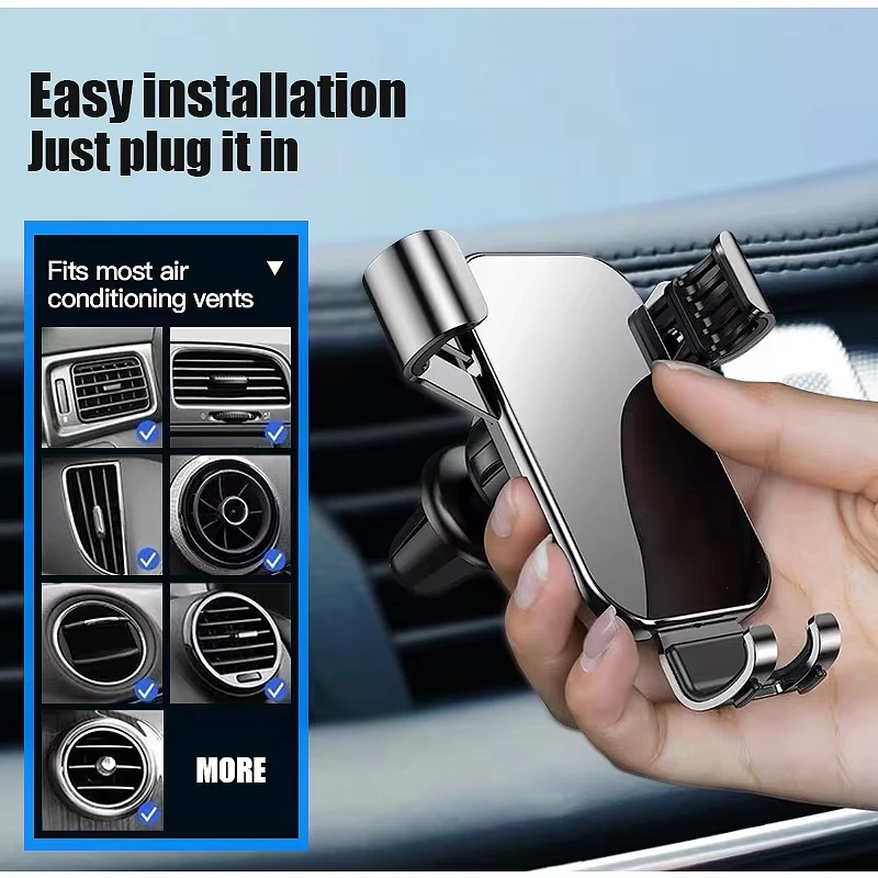 Car Phone Holder Air Vent Phone Cradle Gravity Phone Stand Anti Slip For SUV Sedan Hatchback Wagon MPV Car Accessories