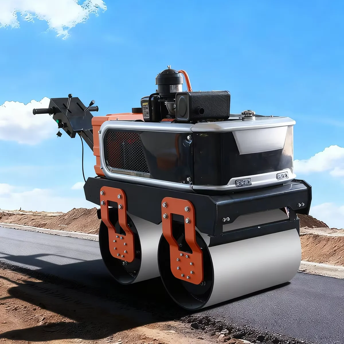 Customized 550kg Mini Asphalt Road Roller Diesel Engine Ride On Small Road Roller Road Compactor Factory Price