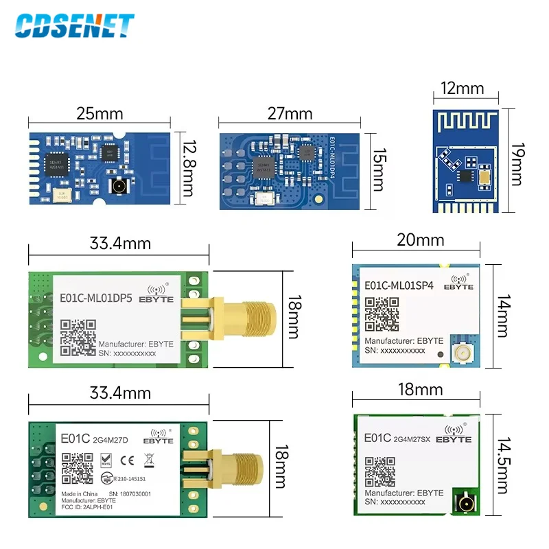 2.4GHz RF SPI Module 100mW 20dBm E01C Series Si24R1 PA LNA 2.5km Long Range Wireless Transmitter and Receiver nRF24L01+ CDEBYTE
