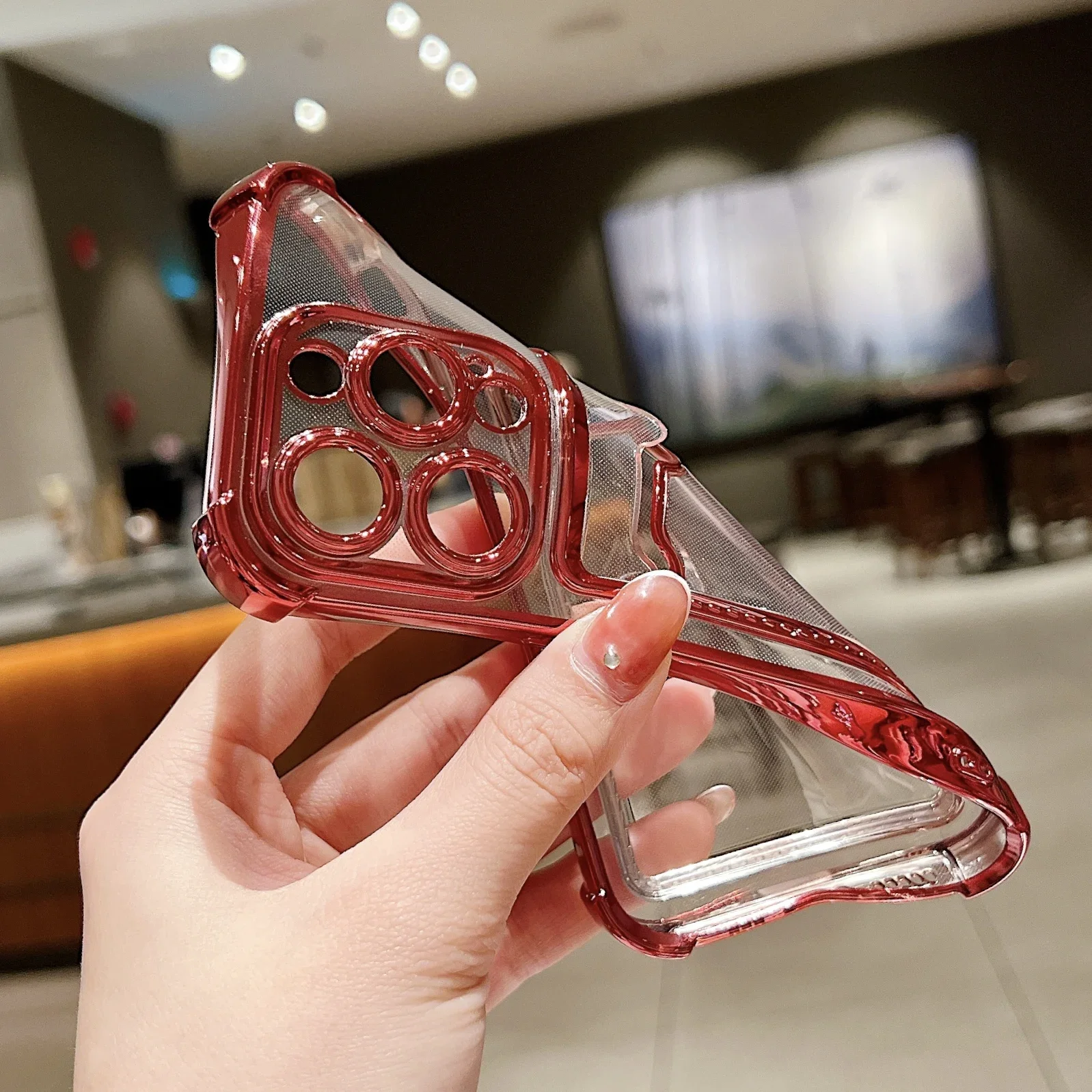 Luxury Plating Transparent Wallet Card Holder Phone Case For iPhone 15 14 13 12 11 Pro Max Plus Card Slot Shockproof Soft Cover