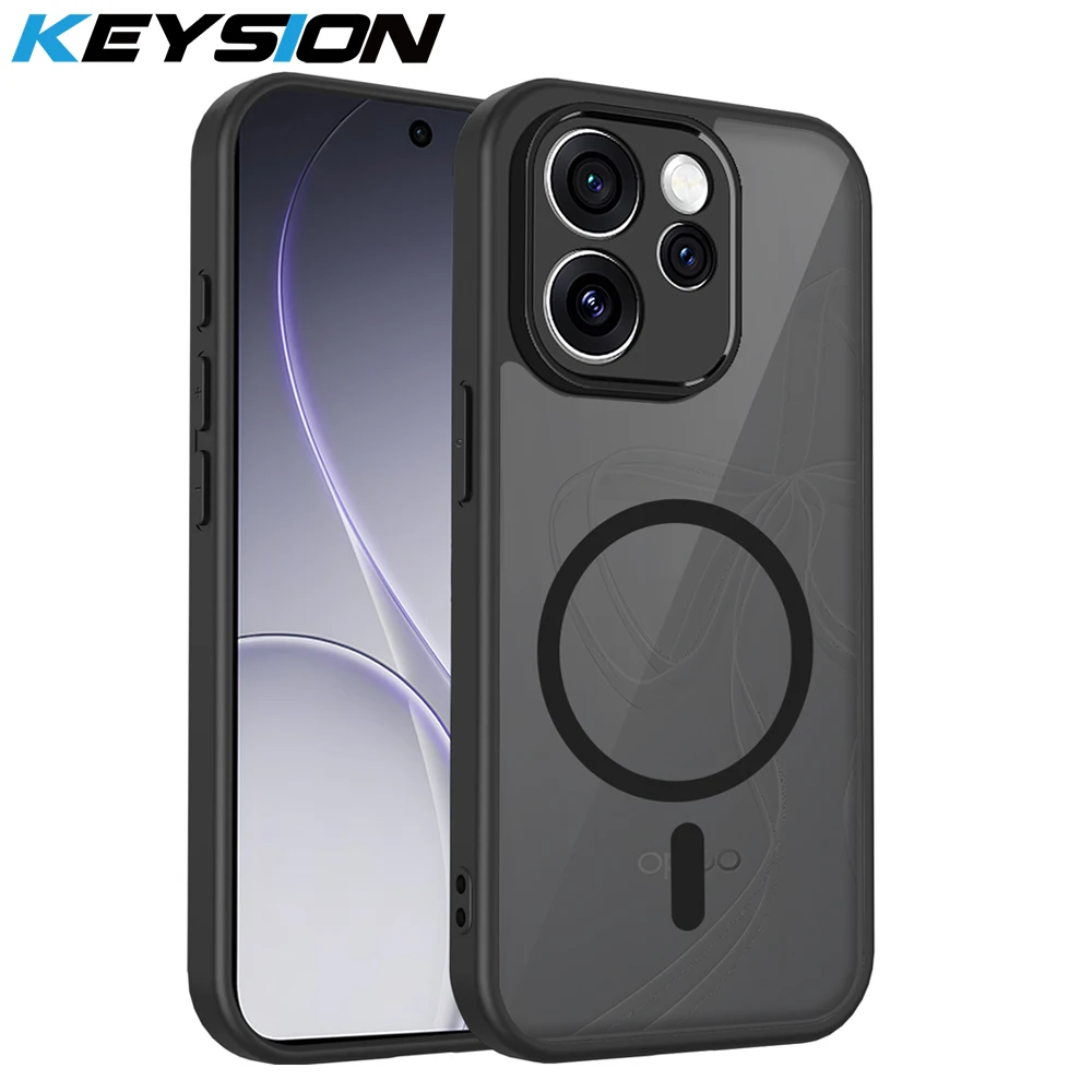 

KEYSION Magnetic Phone Case for for OPPO Reno15 Pro Max 5G Silicone+PC Matte Translucent Shockproof Cover for OPPO Reno15 F 5G