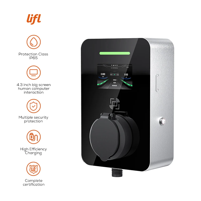 Lifl GBT 7KW 32A Electric Vehicle Wall Charger Fast Charging Station for Electric Cars Wall-Mounted EV Charging Station