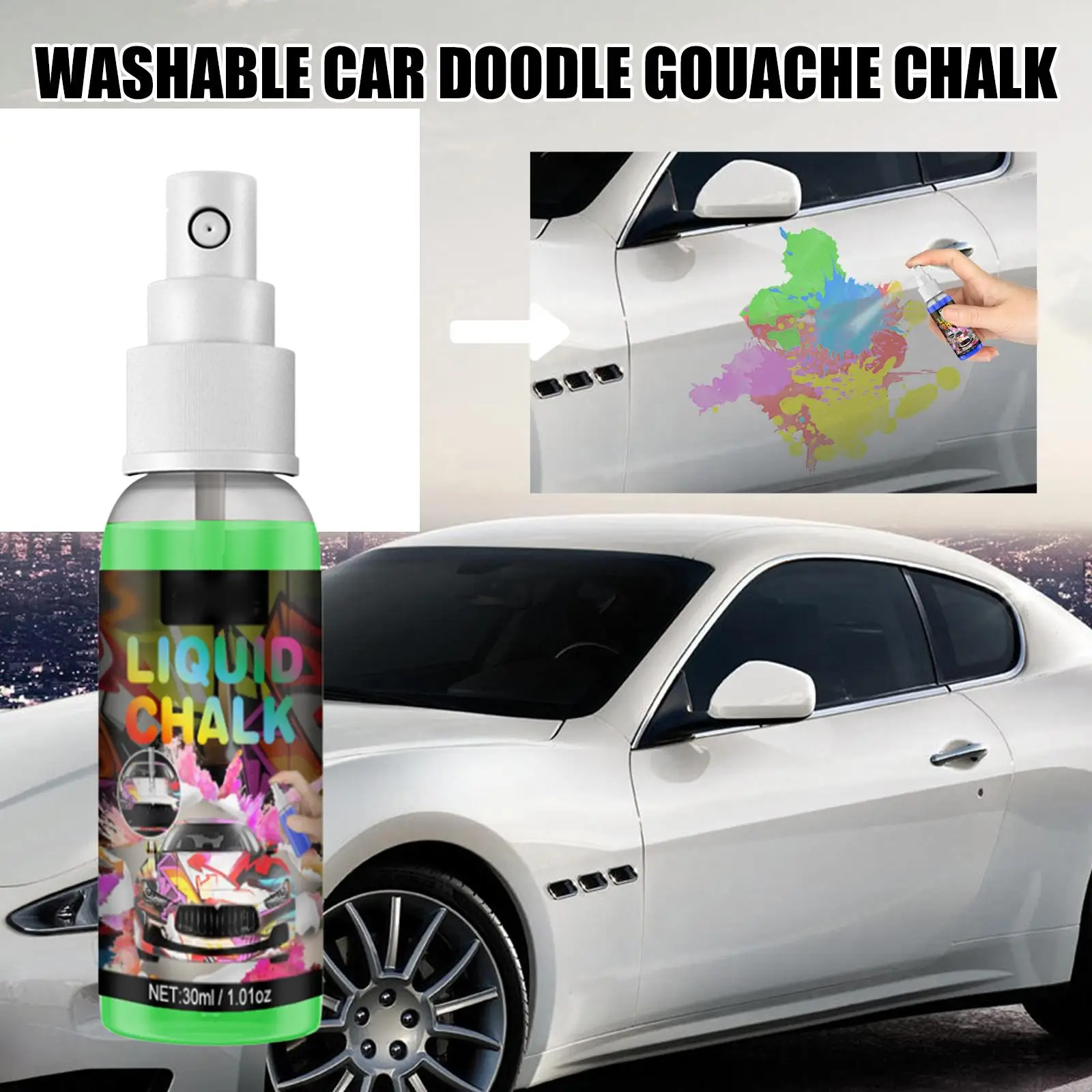 5xGraffiti Chalk Spray Paint Painting Washable for Concrete DIY Drawing Green